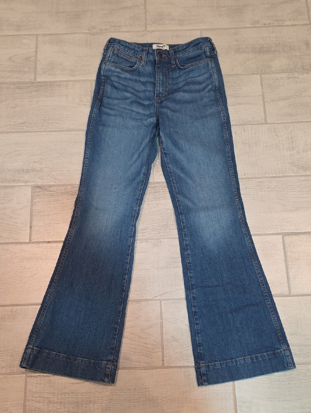 Wrangler Retro High Rise Trousers Women's Size 29x34 Blue Jeans Stretch